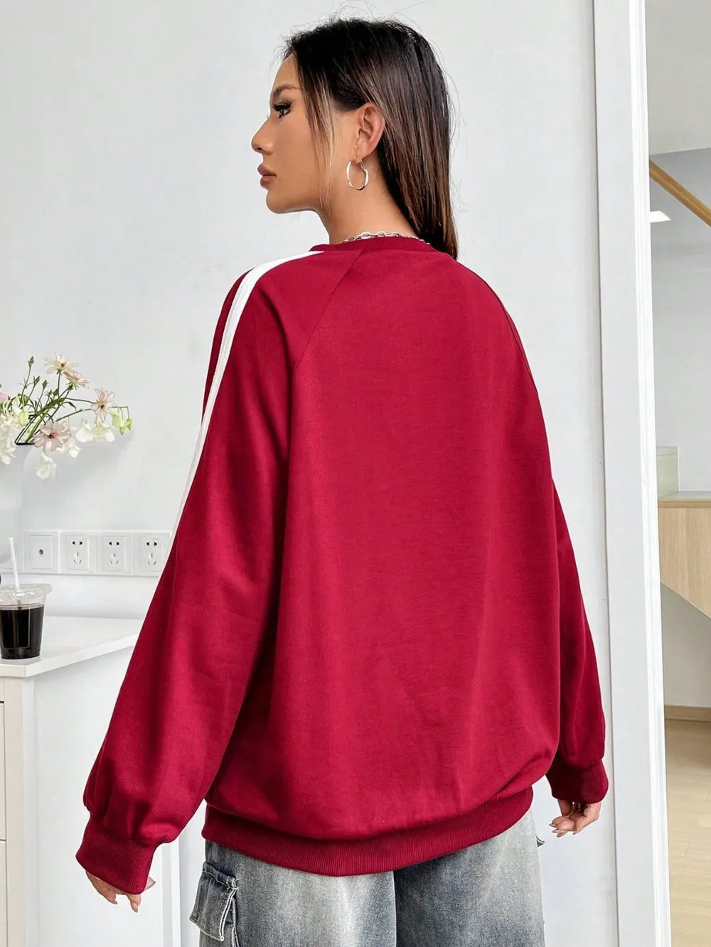 Women's Instagram casual versatile commuting printed long sleeved hoodie