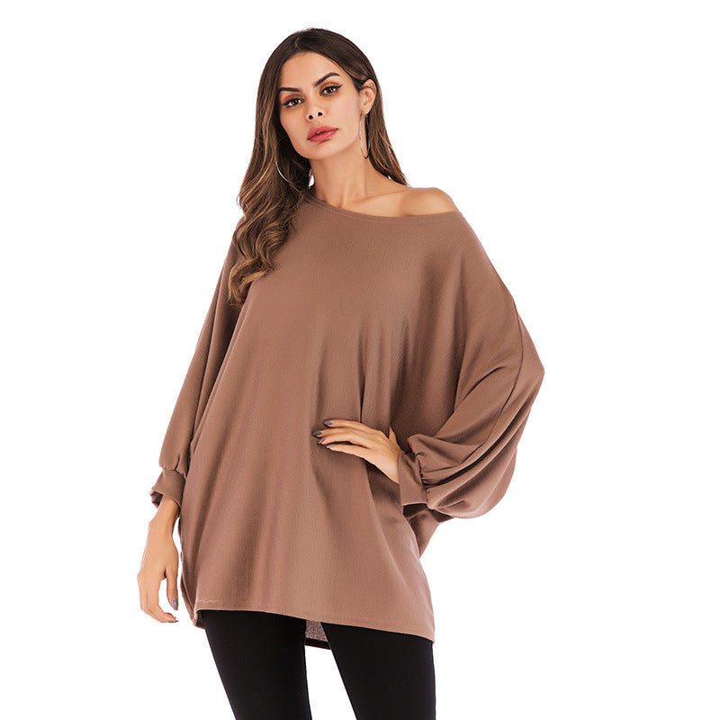 Round Neck Batwing Sleeve T-Shirt