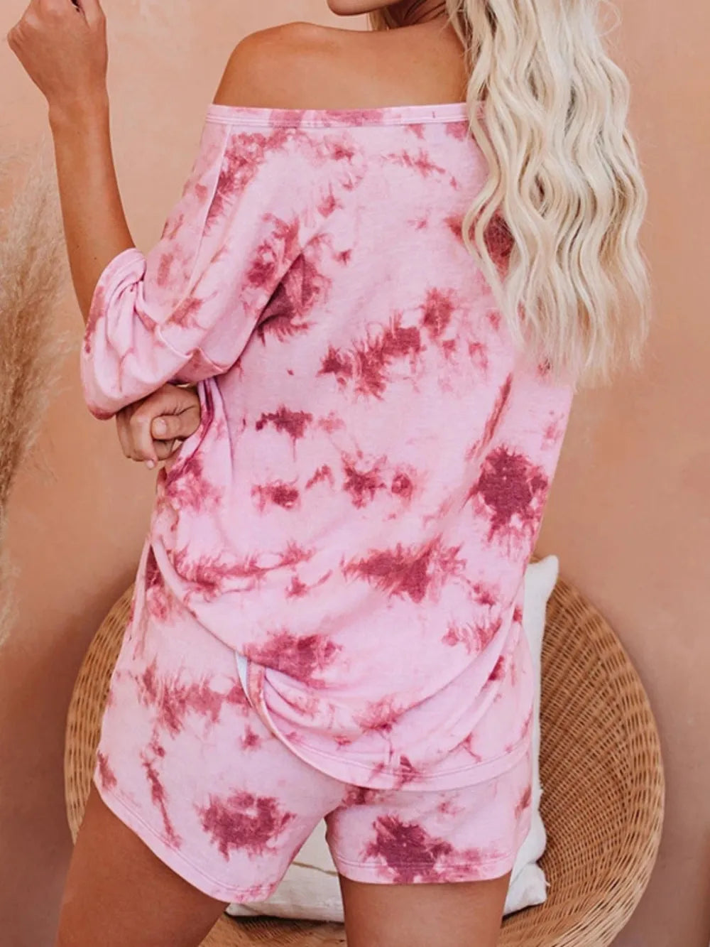 Graffiti tie dye casual sports home set two-piece set