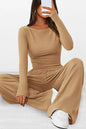 Casual suit asymmetrical long sleeved T-shirt wide leg pants casual sportswear
