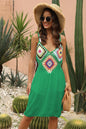Splicing Beach Skirt Hook Flower Beach Hoodie Bamboo Cotton Beach Strap Skirt Ethnic Style