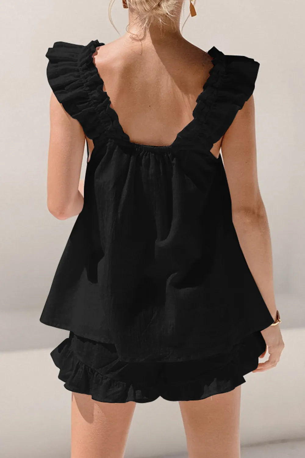 Tank top fashion temperament shorts two-piece set niche casual suit