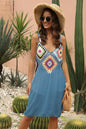 Splicing Beach Skirt Hook Flower Beach Hoodie Bamboo Cotton Beach Strap Skirt Ethnic Style