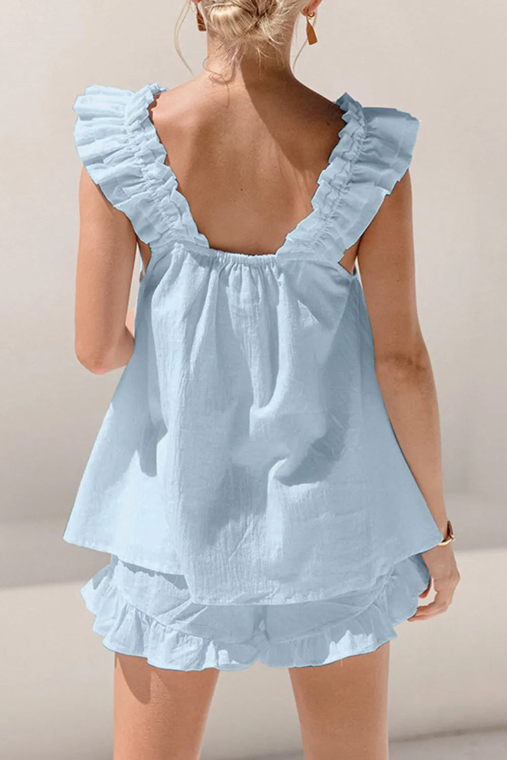 Tank top fashion temperament shorts two-piece set niche casual suit