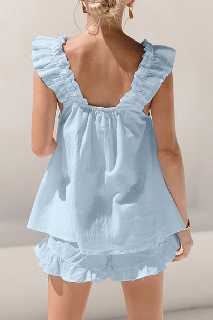 Tank top fashion temperament shorts two-piece set niche casual suit