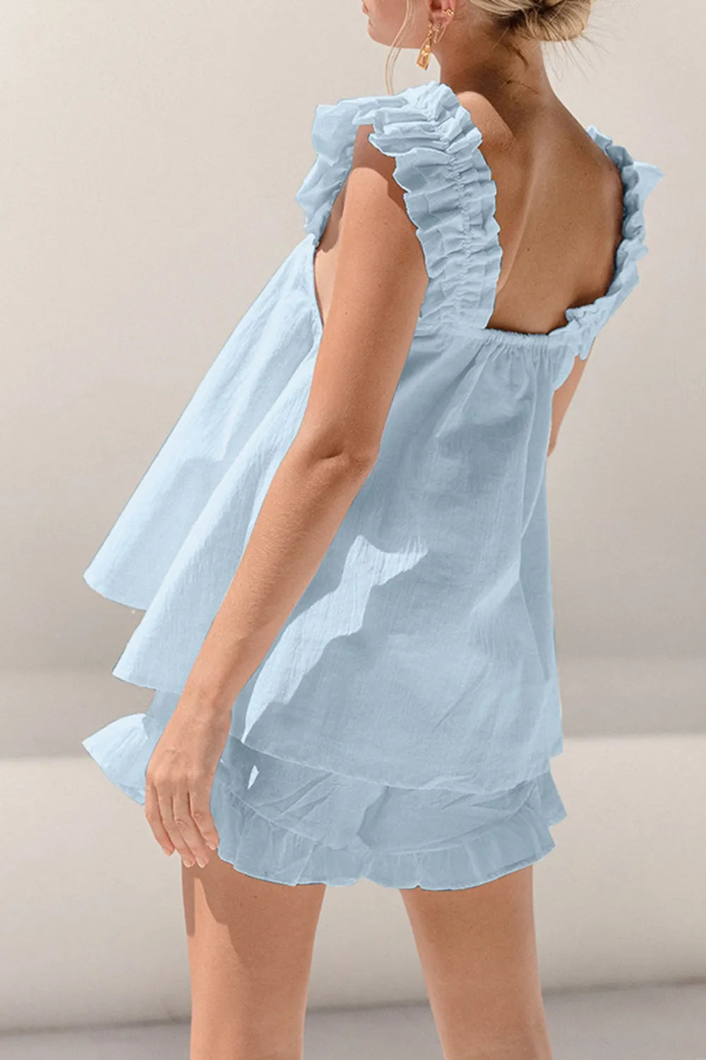 Tank top fashion temperament shorts two-piece set niche casual suit
