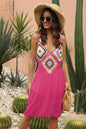 Splicing Beach Skirt Hook Flower Beach Hoodie Bamboo Cotton Beach Strap Skirt Ethnic Style