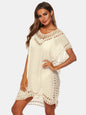 V-neck beach skirt cover hollowed out hand hook beach cover beach skirt