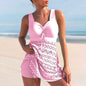 Conservative split skirt swimsuit European and American covered swimsuit