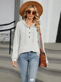 Autumn and winter new solid color hooded button loose long sleeved top