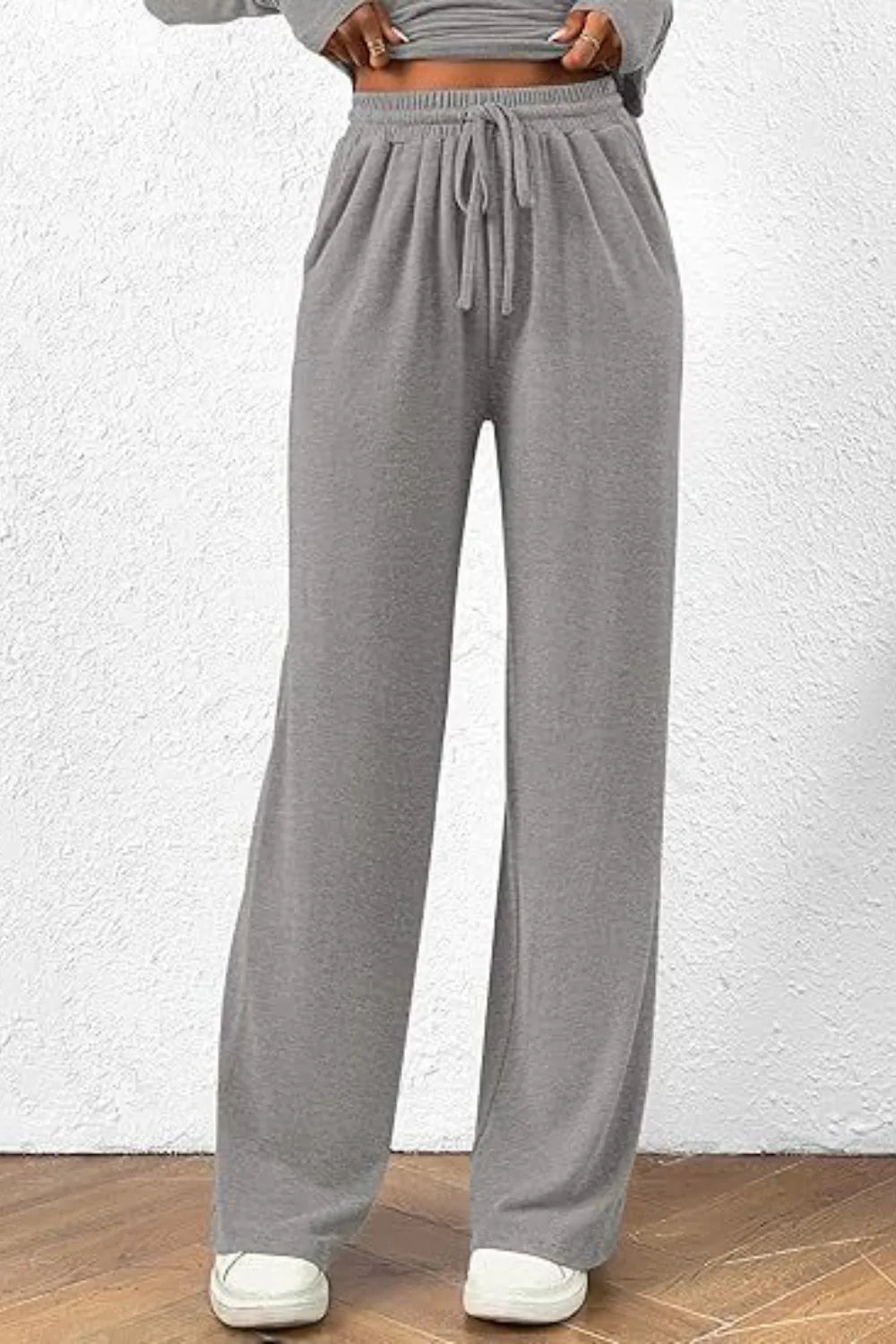 Casual suit asymmetrical long sleeved T-shirt wide leg pants casual sportswear
