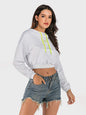 Drawstring Letter Long Sleeve Hoodie