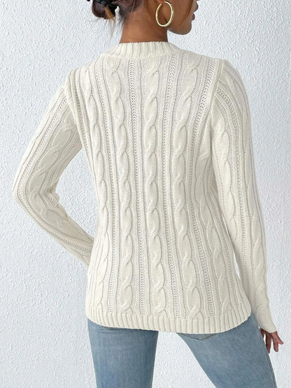 Autumn and winter round neck pullover simple base shirt heart sticker woven sweater