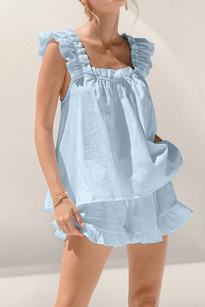 Tank top fashion temperament shorts two-piece set niche casual suit