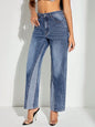 Fashionable wide leg patchwork jeans and pants