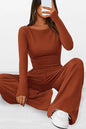 Casual suit asymmetrical long sleeved T-shirt wide leg pants casual sportswear
