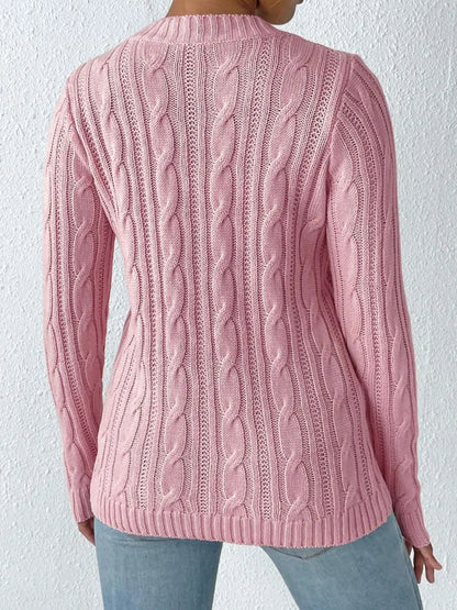 Autumn and winter round neck pullover simple base shirt heart sticker woven sweater