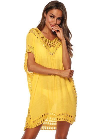 V-neck beach skirt cover hollowed out hand hook beach cover beach skirt
