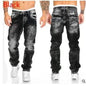European and American new jeans casual open line pants straight leg men's pants hip-hop jeans