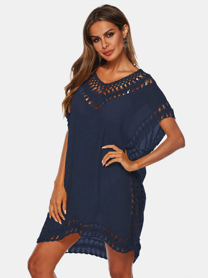 V-neck beach skirt cover hollowed out hand hook beach cover beach skirt