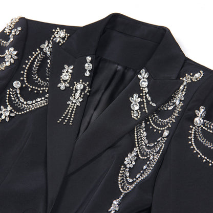 European and American style heavy industry nail bead suit jacket top suit jacket for women