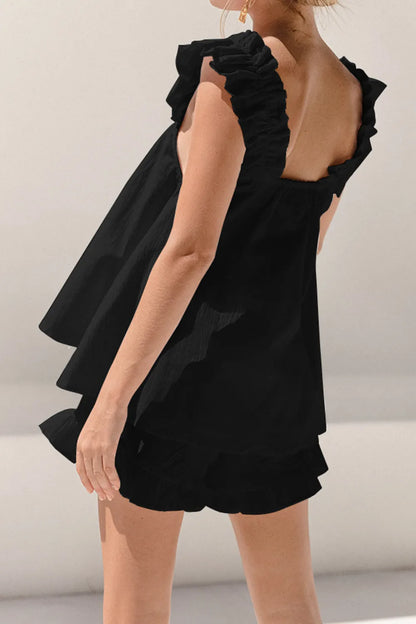 Tank top fashion temperament shorts two-piece set niche casual suit