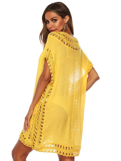 V-neck beach skirt cover hollowed out hand hook beach cover beach skirt