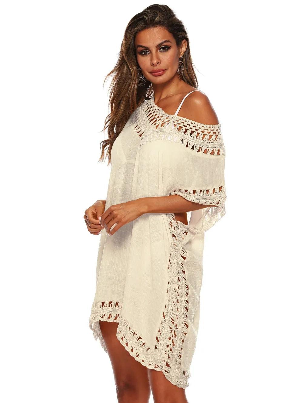 V-neck beach skirt cover hollowed out hand hook beach cover beach skirt