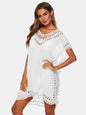 V-neck beach skirt cover hollowed out hand hook beach cover beach skirt