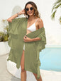 Women's loose beach vacation sun protection jacket bikini top and cover up shirt