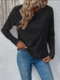 Solid color long short sleeved hollow casual shirt