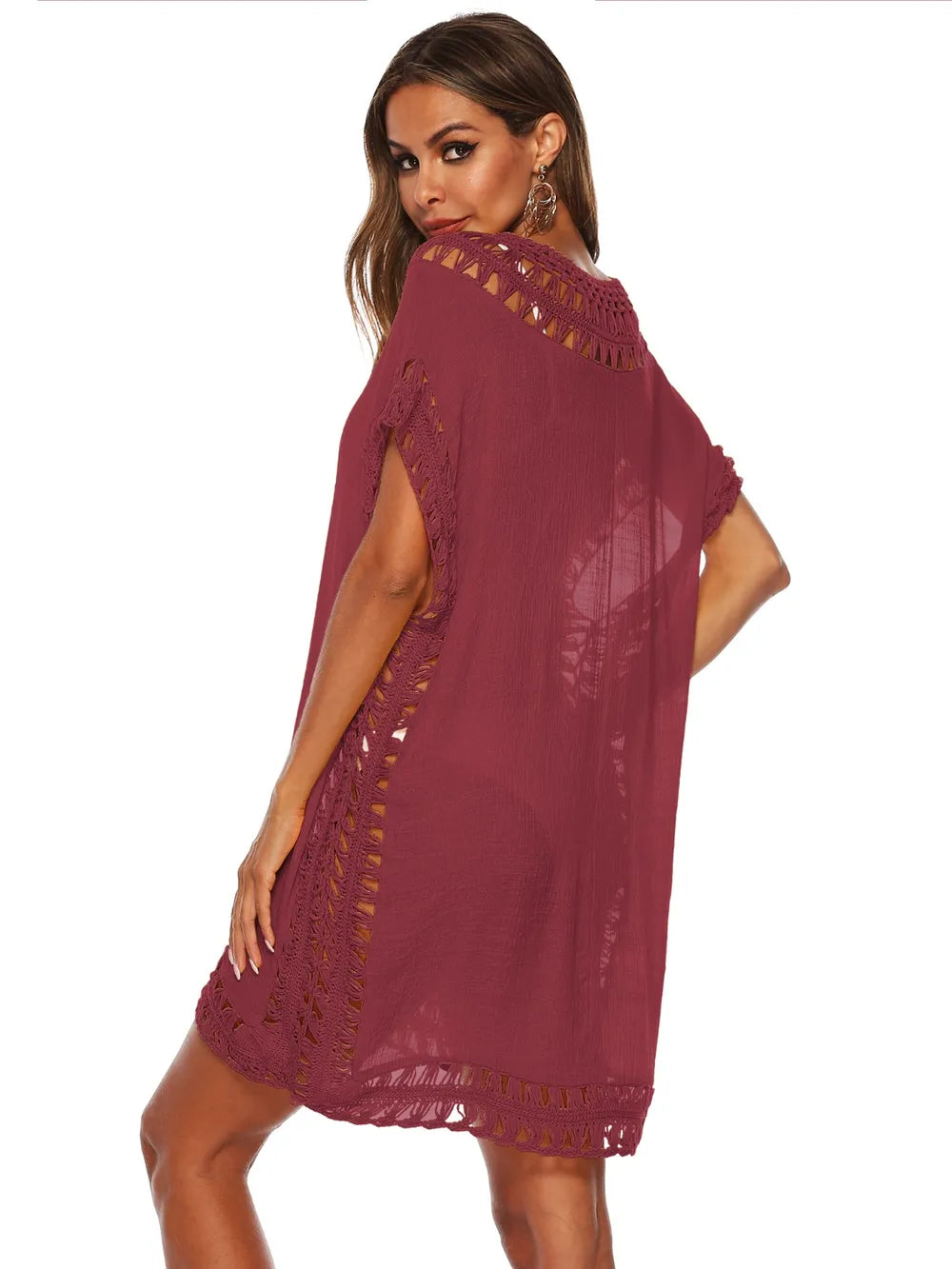 V-neck beach skirt cover hollowed out hand hook beach cover beach skirt