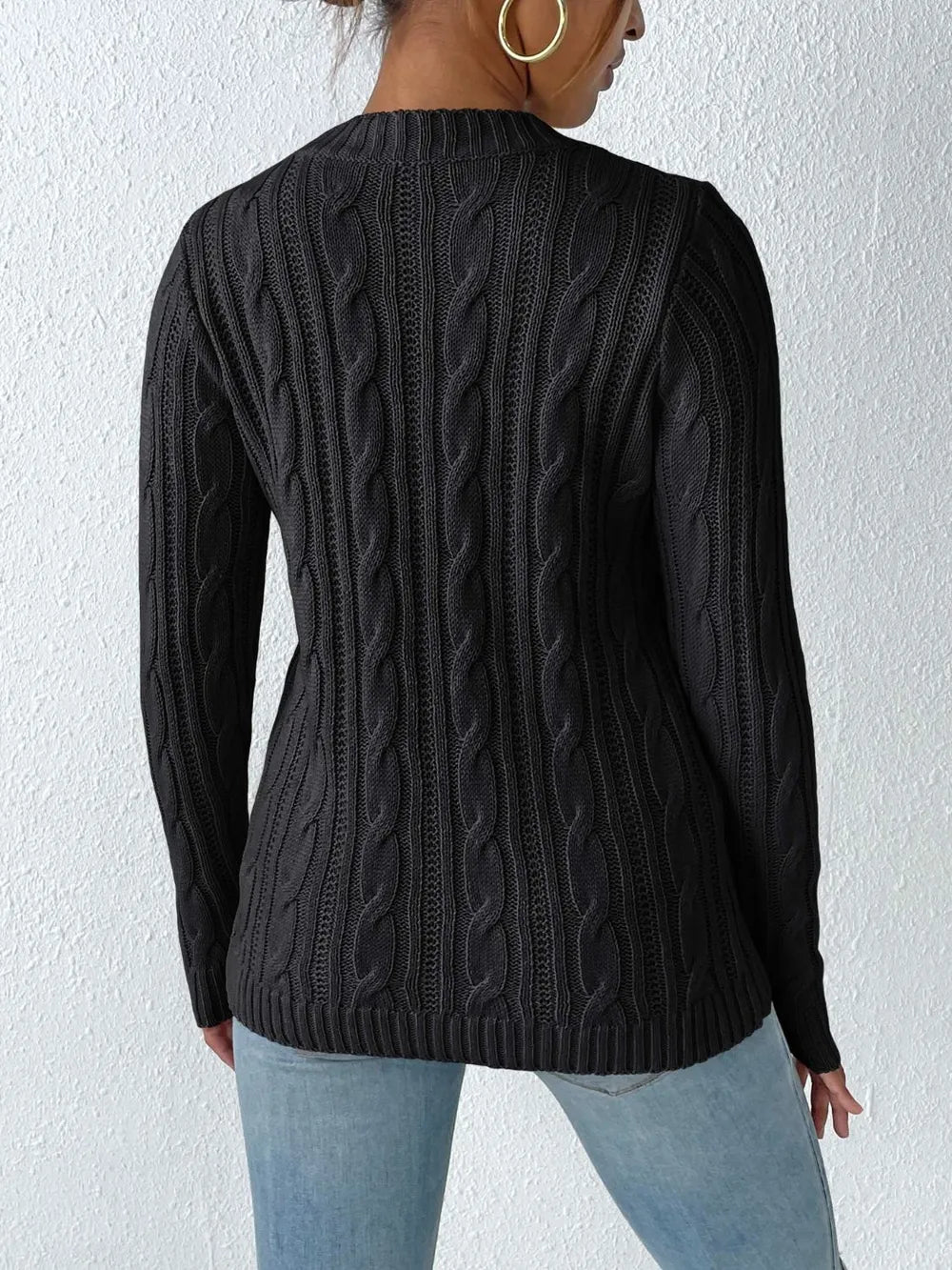 Autumn and winter round neck pullover simple base shirt heart sticker woven sweater