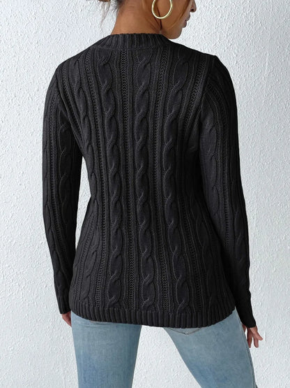Autumn and winter round neck pullover simple base shirt heart sticker woven sweater