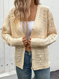 Thin knit short casual hollow cardigan