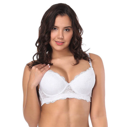 Underwear lace sexy bra thin mold cup steel ring