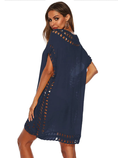 V-neck beach skirt cover hollowed out hand hook beach cover beach skirt