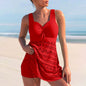 Conservative split skirt swimsuit European and American covered swimsuit