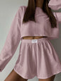 Spring and summer new fashionable loose fitting pullover top and shorts set