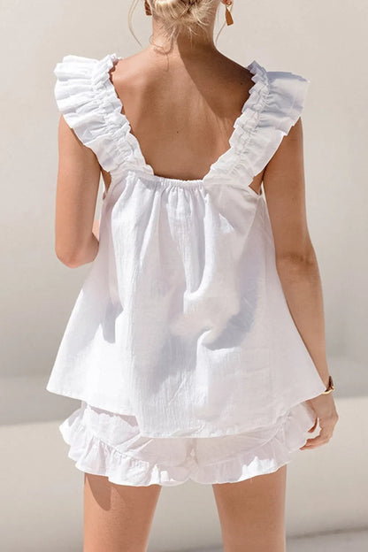 Tank top fashion temperament shorts two-piece set niche casual suit
