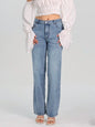 Cowboy pants women's straight leg easy to wear high waisted pants