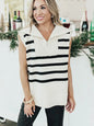 Autumn women's collar striped sweater vest for women