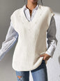V-neck simple vest pearl nail pearl woven sweater vest