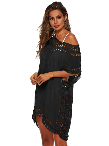 V-neck beach skirt cover hollowed out hand hook beach cover beach skirt