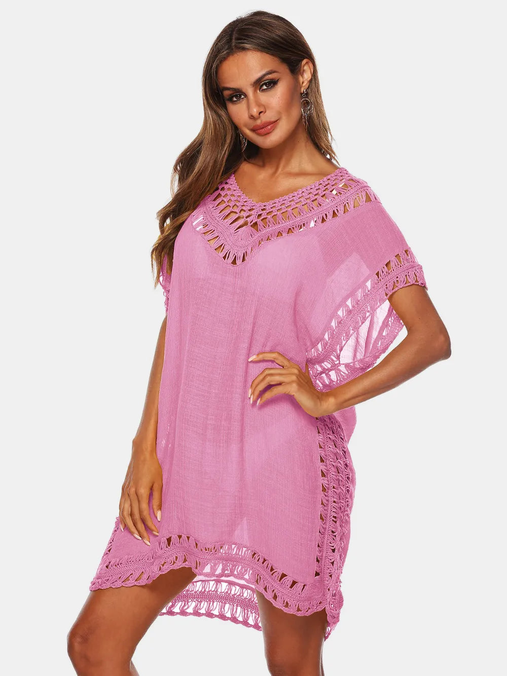 V-neck beach skirt cover hollowed out hand hook beach cover beach skirt