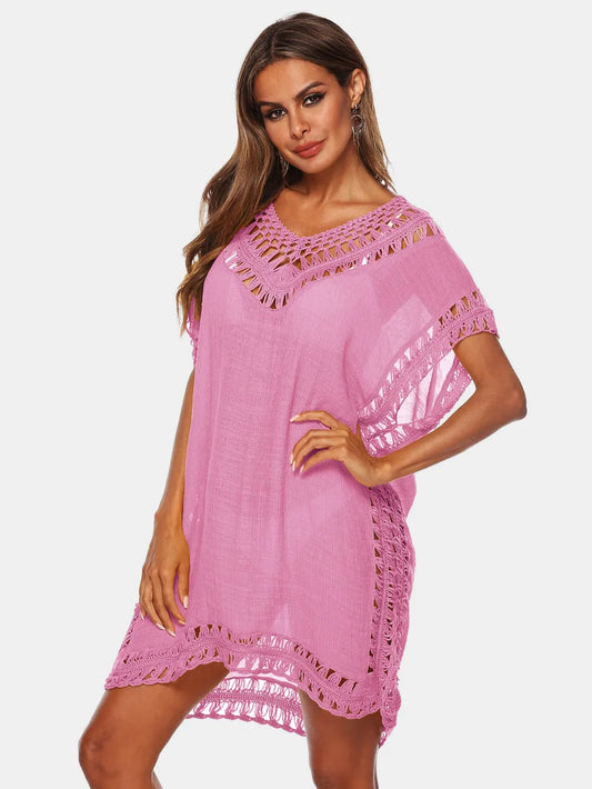 V-neck beach skirt cover hollowed out hand hook beach cover beach skirt