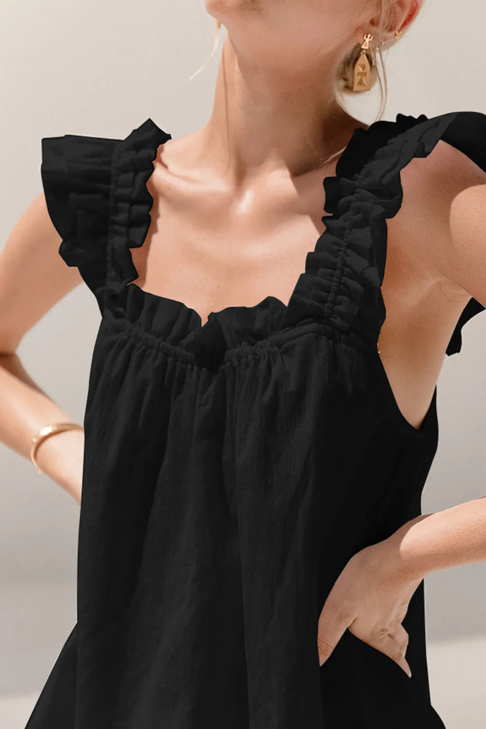 Tank top fashion temperament shorts two-piece set niche casual suit