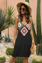 Splicing Beach Skirt Hook Flower Beach Hoodie Bamboo Cotton Beach Strap Skirt Ethnic Style