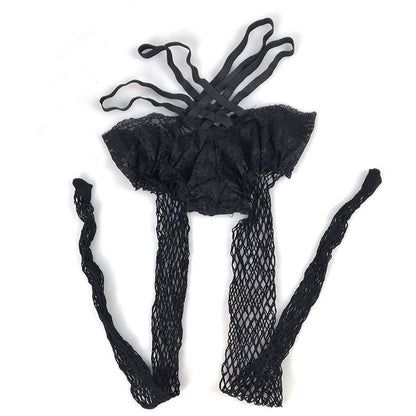 Sexy mid size mesh panties mesh socks V-waist lace sexy fishing net hollow mesh socks
