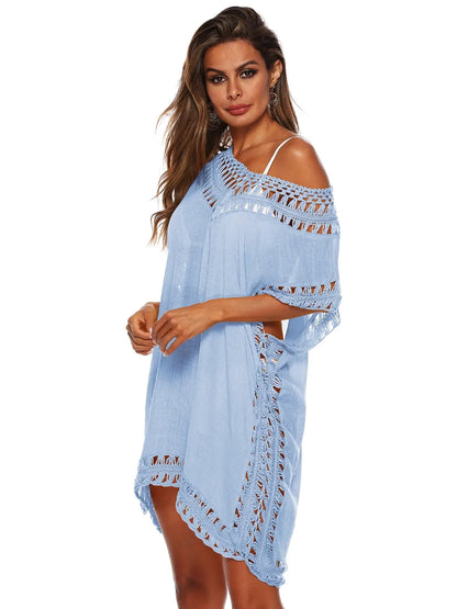 V-neck beach skirt cover hollowed out hand hook beach cover beach skirt